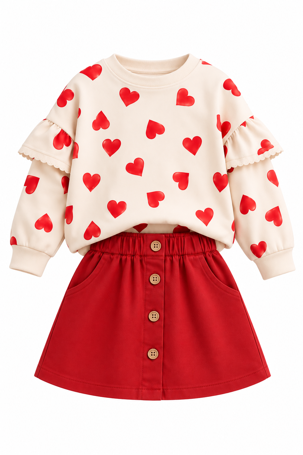 Lily Heart Girls’ Sweatshirt & Skirt Set - Baby Shark
