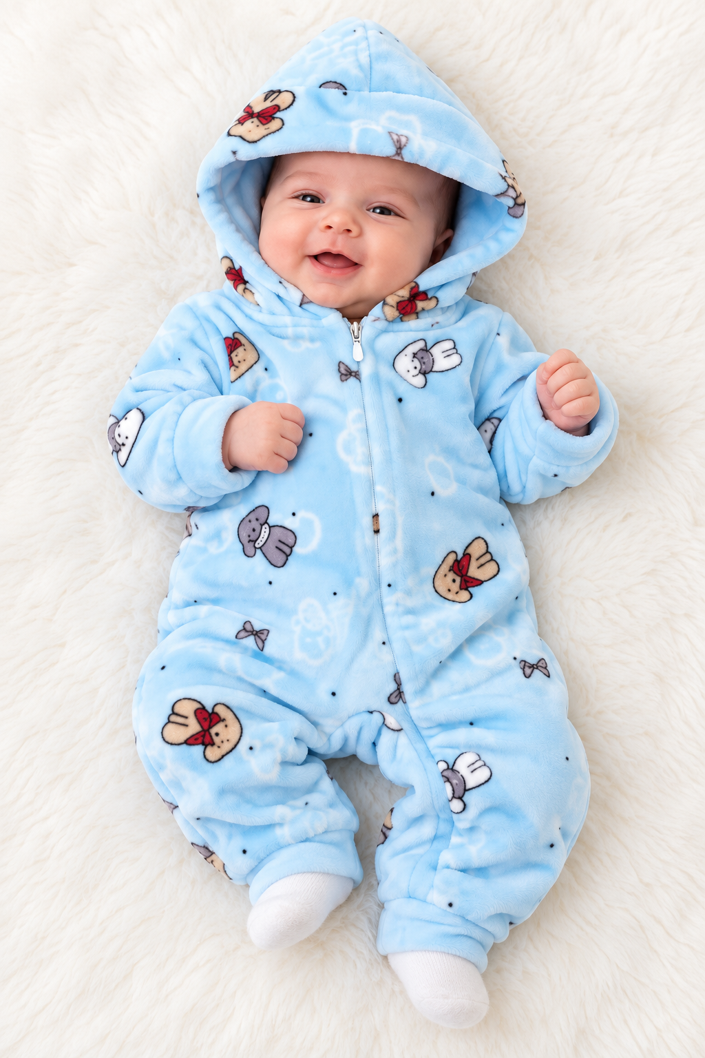 Baby Shark Cozy Bear Hooded Cotton Jumpsuit